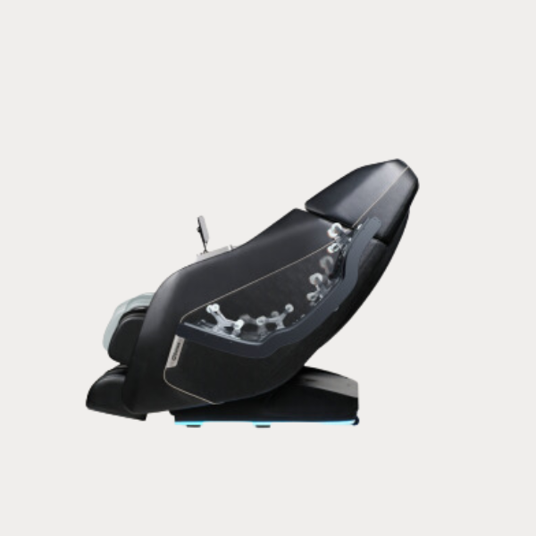 The Daiwa Pegasus Hybrid massage chair has an extra-long S and L-shaped massage track that follows the shape of the spine.