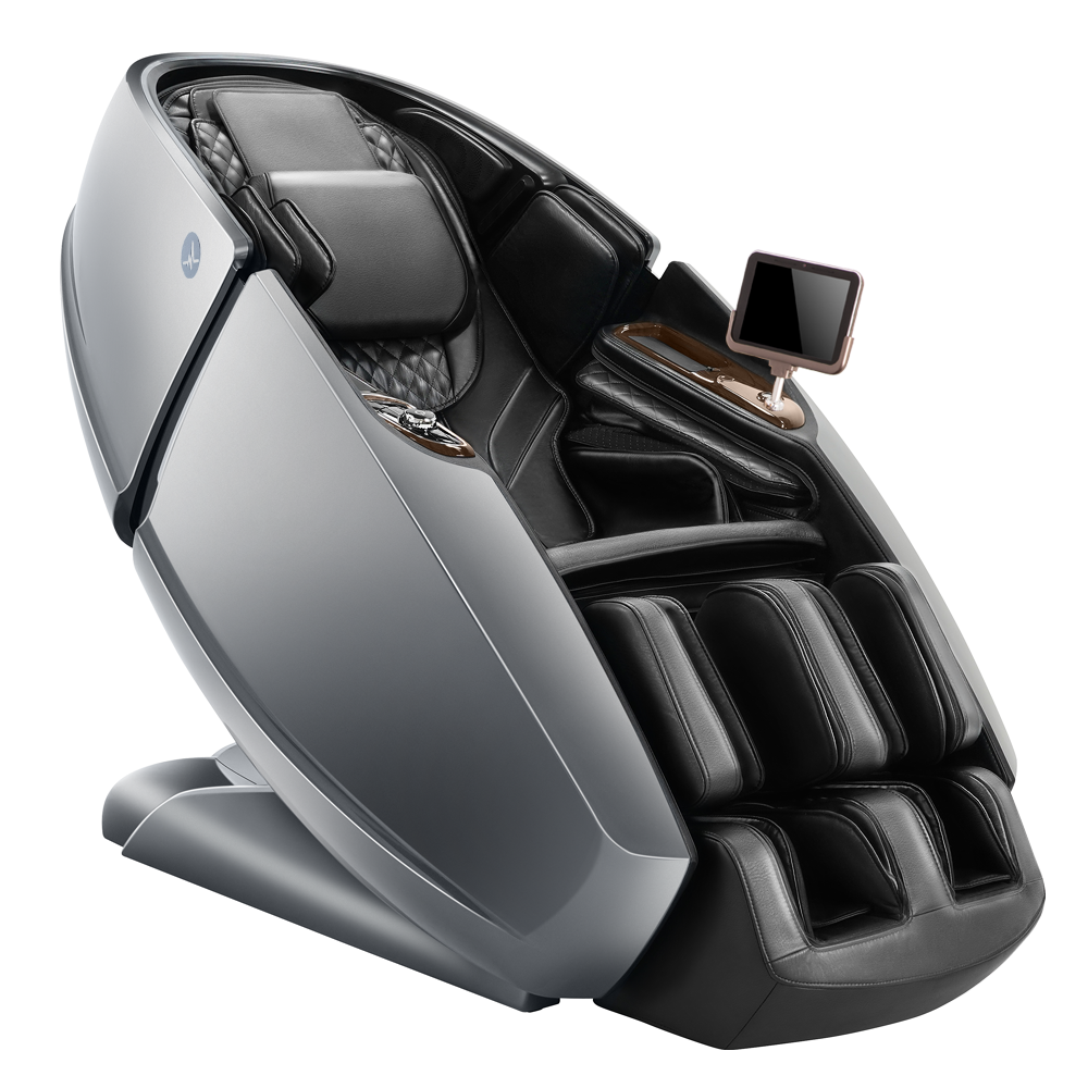 Grey Daiwa Supreme Hybrid X massage chair with HybriFlex stretch technology and full body massage.