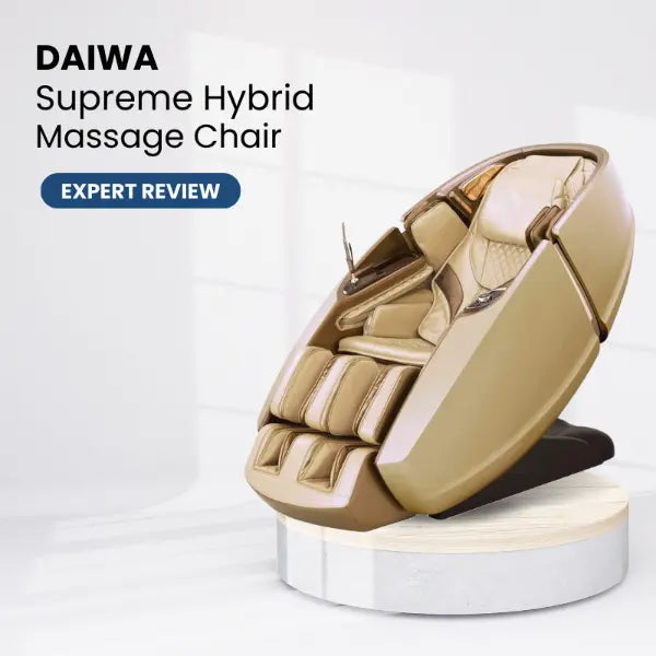 This review highlights the Daiwa Supreme Hybrid, a luxury Massage Chair that uses innovative dual track technology and six rollers for comprehensive massage that offers deep spinal decompression and 4D human-like massage. 