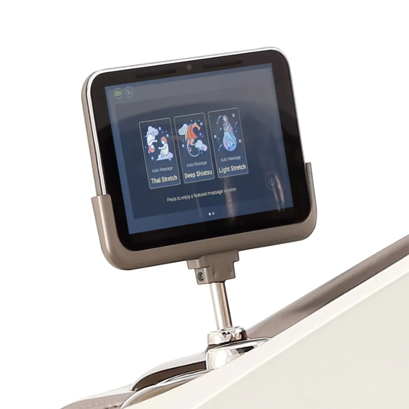 Access massage controls effortlessly with the mounted touchscreen tablet. Convenient and user-friendly for quick adjustments and optimal relaxation.