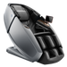 Daiwa Supreme Hybrid X 4D massage chair in Grey color Front-facing showcasing the Saffiano textured finish and the metallic hard-shell accents.