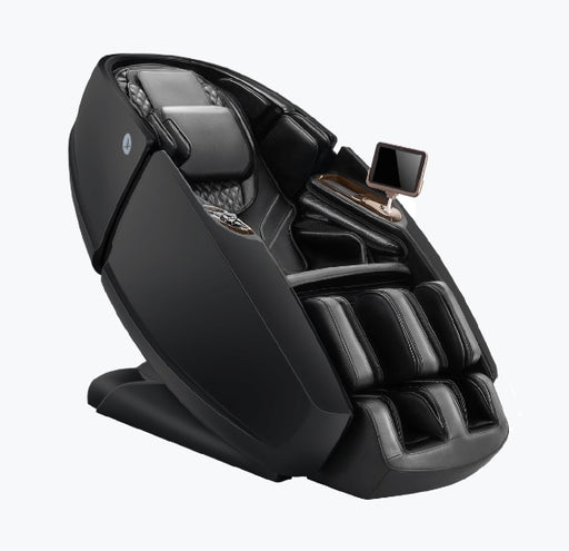 Daiwa Supreme Hybrid X black massage chair front angled position.
