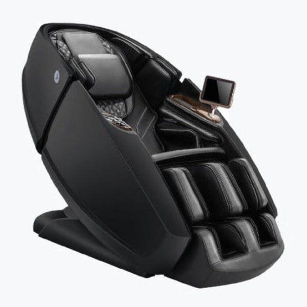 Daiwa Supreme Hybrid X black massage chair front angled position.