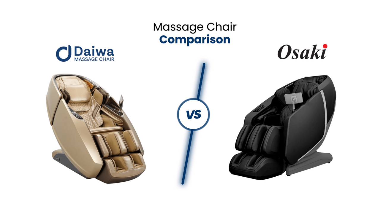 In this comprehensive massage chair comparison, we’ll compare the similarities and differences between the Daiwa Supreme Hybrid and Osaki Highpointe 4D massage chairs. 