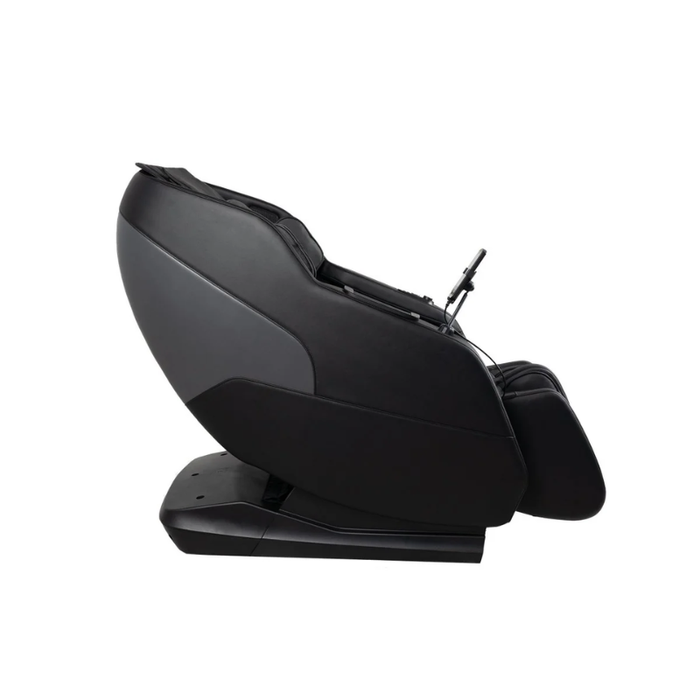 Side view of the Daiwa iLift massage chair in black highlighting sleek profile.