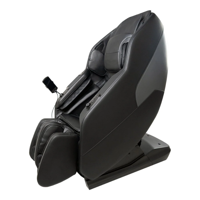 Daiwa iLift massage chair demonstrating lift assist function tilting forward to help user stand easily.