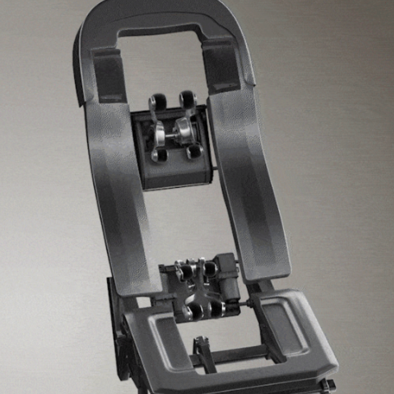 Ceragem Pause M10 Dual 4D and 3D massage rollers providing deep, lifelike back massage.