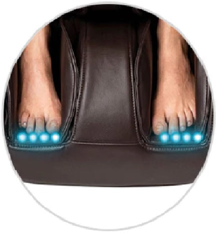 The Inner Balance Jin 2.0 massage chair comes with reflexology foot rollers and air compression for the ultimate foot and calf massage.  