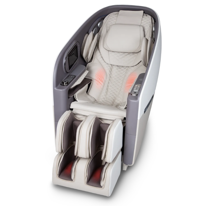 The Osaki Flagship Duo Massage Chair features advanced stage heat therapy that targets key areas of your body, enhancing the massage experience by soothing sore muscles and promoting deeper relaxation.