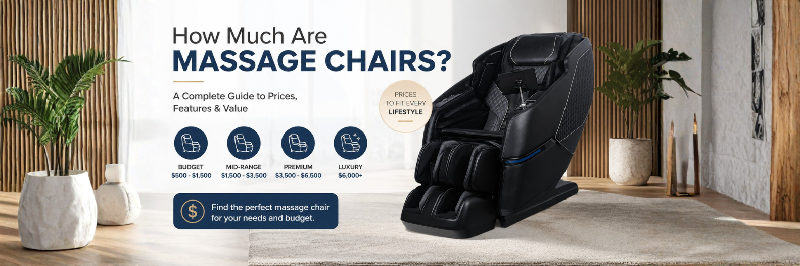 Wondering how much massage chairs cost? Learn what to expect from starter, mid-range, and luxury massage chairs, with prices ranging from $2,000 to over $10,000.