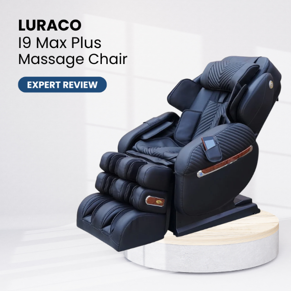 Luraco i9 Max Plus massage chair on a white background representing a product review.