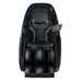 Front view of the black Infinity Ultra Imperial Syner-D massage chair featuring advanced leg massage chambers and premium full-body coverage.