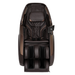 Front view of the brown Infinity Ultra Imperial Syner-D massage chair featuring premium cushioning and comprehensive full-body massage functionality.