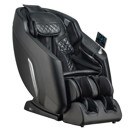 Infinity Zenara massage chair in black designed for full-body relaxation with modern styling and ergonomic support