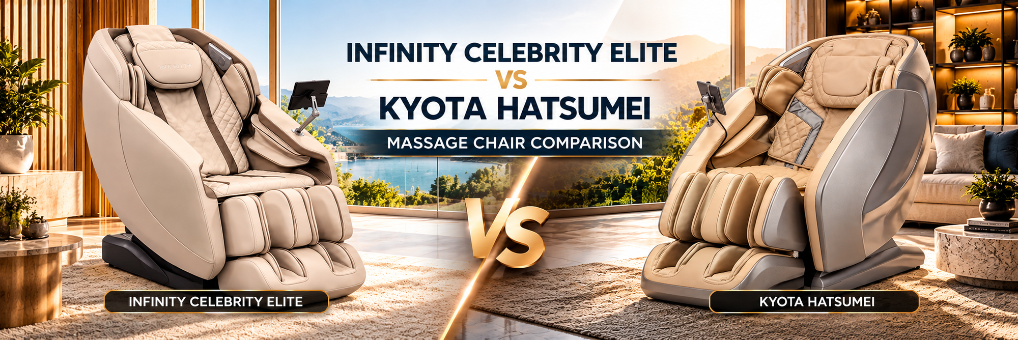 See how the Infinity Celebrity Elite Massage Chair compares with the Kyota Hatsumei in features, massage performance, and comfort.