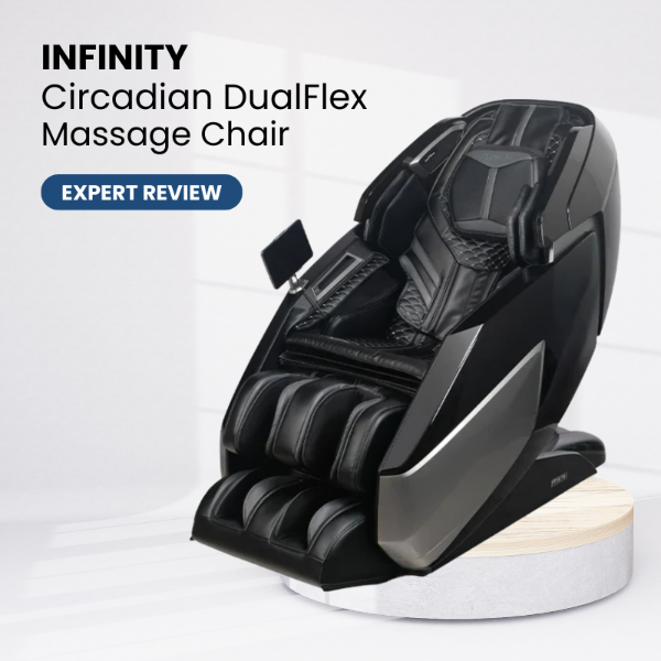 Infinity Circadian DualFlex massage chair in a modern setting representing a product review.