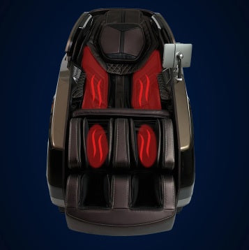 Massage chair showing targeted heat therapy in the back and legs to relax muscles and improve circulation.