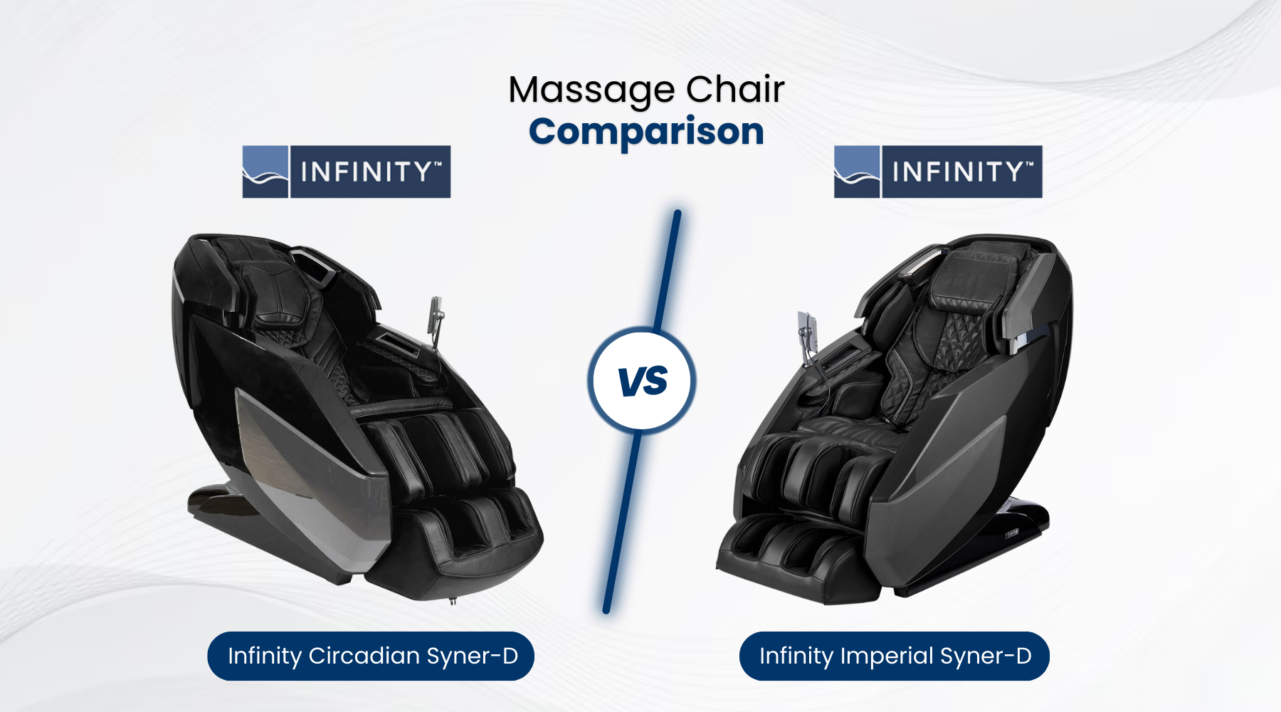 In this massage chair comparison, we’ll compare two dual track massage chairs: the Infinity Circadian and the Infinity Circadian. 