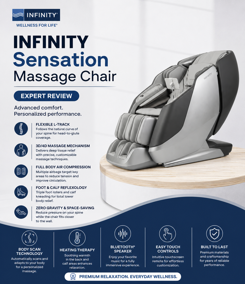 Join us as we review the Infinity Sensation Massage Chair and discover the benefits and features that make it stand out from the rest.