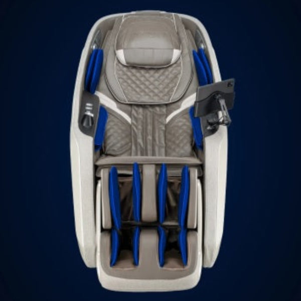 Full-body compression airbag layout highlighting arm and shoulder massage zones on the Infinity Serenza Flex.