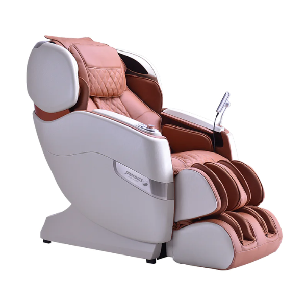 The JPMedics Kumo is made in Japan and includes voice controls, 4D rollers, chromotherapy, and heated knee and calf therapy. 