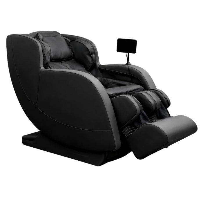 Kahuna Dios 6800 massage chair in black with 6D dual-core rollers, SL-track design, and zero gravity recline