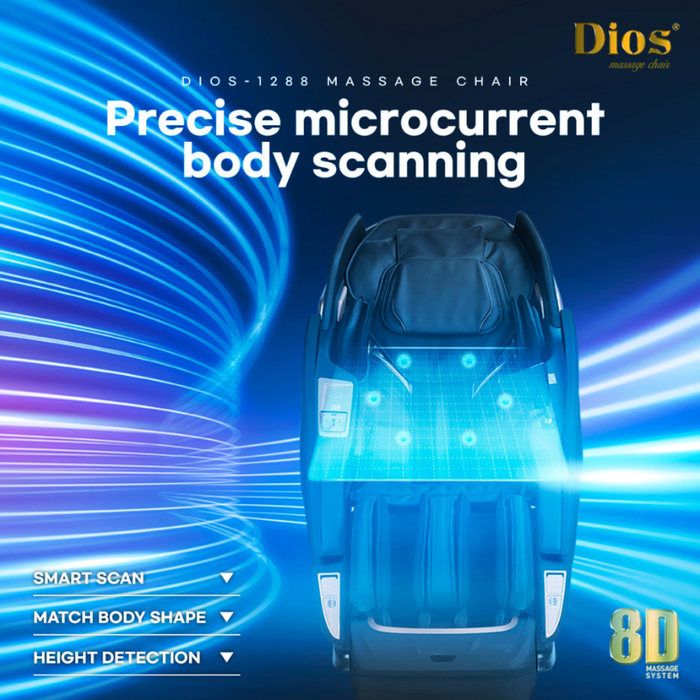 Kahuna Dios 1288 micro-current body scanning system for precise, personalized massage adjustment.