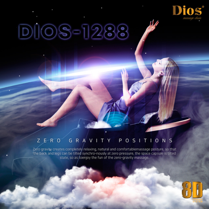 Kahuna Dios 1288 zero gravity massage chair position reducing spinal pressure for deeper, more effective massage.