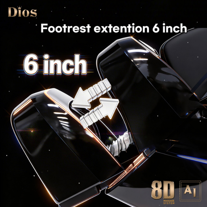 Kahuna Dios 1288 extendable footrest with 6-inch adjustment for a more customized and comfortable leg fit.