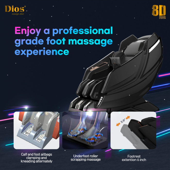 Kahuna Dios 1288 professional-grade foot massage with rollers and air compression for deep, targeted relief.