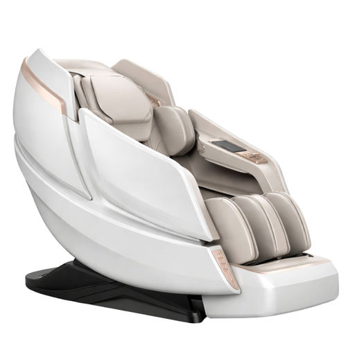 Kahuna Dios 1288 massage chair in taupe with 8D dual air-tech rollers, SL-track, and zero gravity recline.