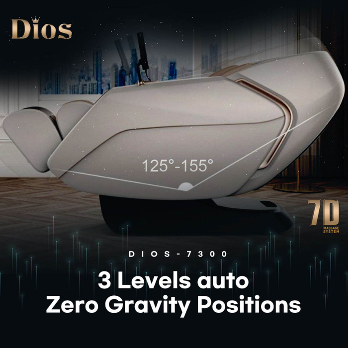 Kahuna Dios 7300 massage chair with 3 zero gravity positions for enhanced comfort and deeper full-body massage.