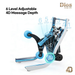 Kahuna Dios Flexa massage chair with 6-level adjustable 4D massage depth for personalized intensity and deep tissue relief.