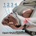 Kahuna Dios Flexa massage chair with swinging open-style footrest for adjustable leg support and stretching.