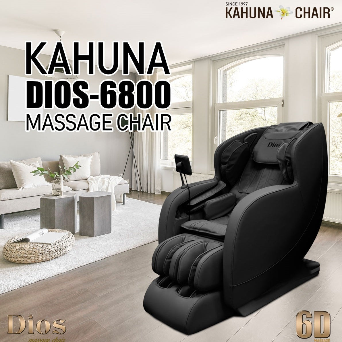 Kahuna Dios-6800 massage chair in a modern living room setting