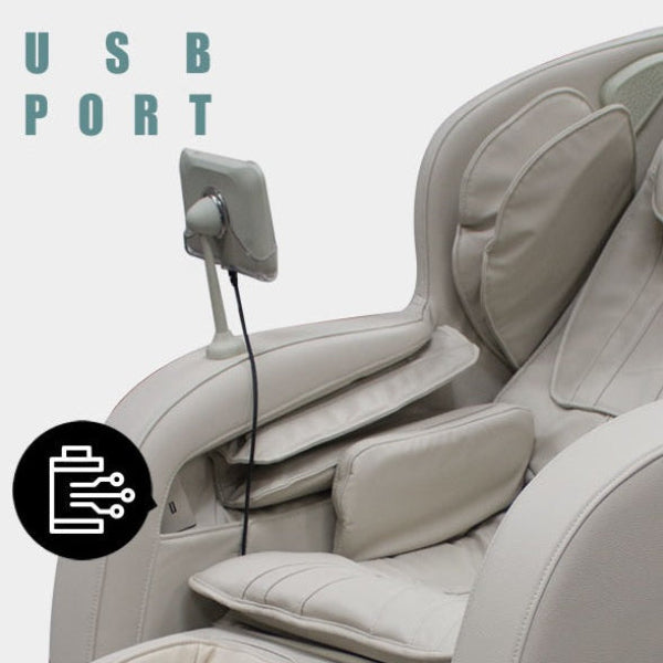 Kahuna Dios-6800 massage chair with USB port feature highlighted on a white background