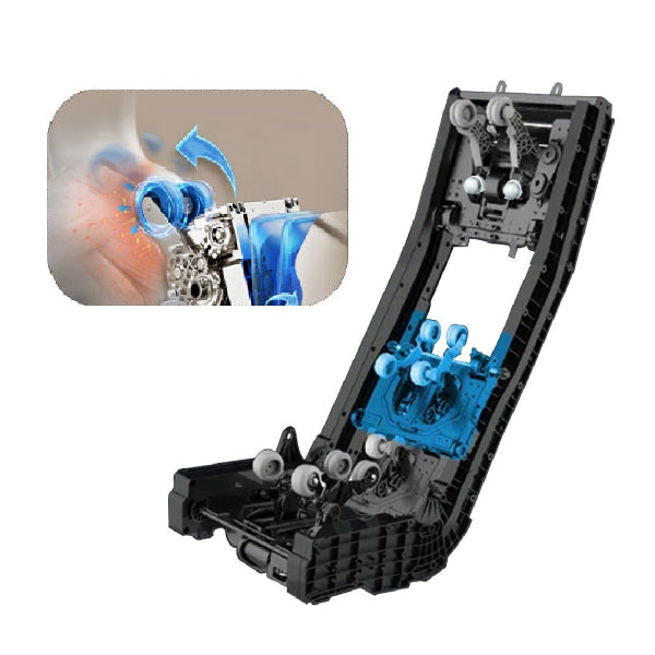 Kahuna Dios-6800 6D dual mechanism massage system with dual rollers for full-body synchronized massage.
