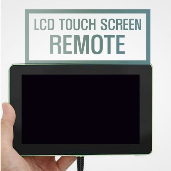 LCD touchscreen tablet remote displaying massage settings and controls for the Kahuna Dios-7300 massage chair.
