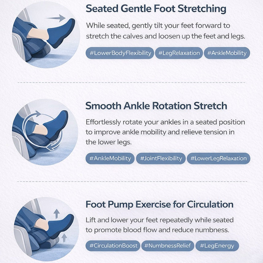 Kahuna Dios Flexa massage chair footrest stretching feature for leg extension and improved lower-body relaxation.
