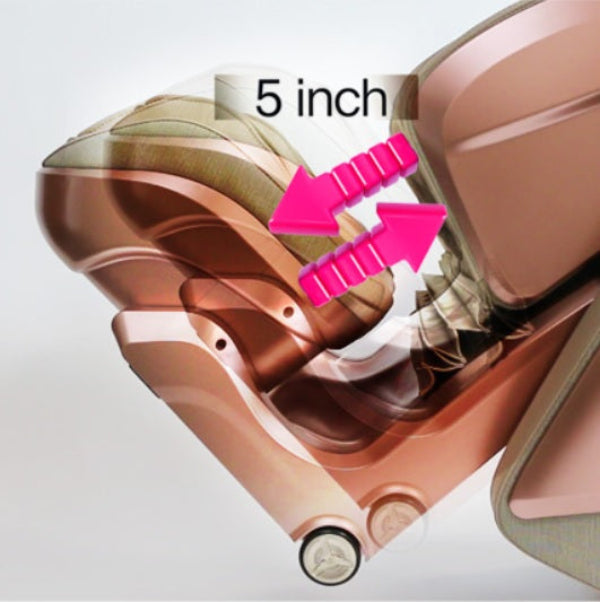 Kahuna Dios Flexa massage chair with smart auto leg extension up to 5 inches for customized leg support and comfort.
