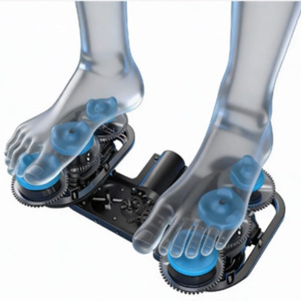Kahuna Dios Flexa massage chair total foot relief massage with rollers and air compression for enhanced foot relaxation.