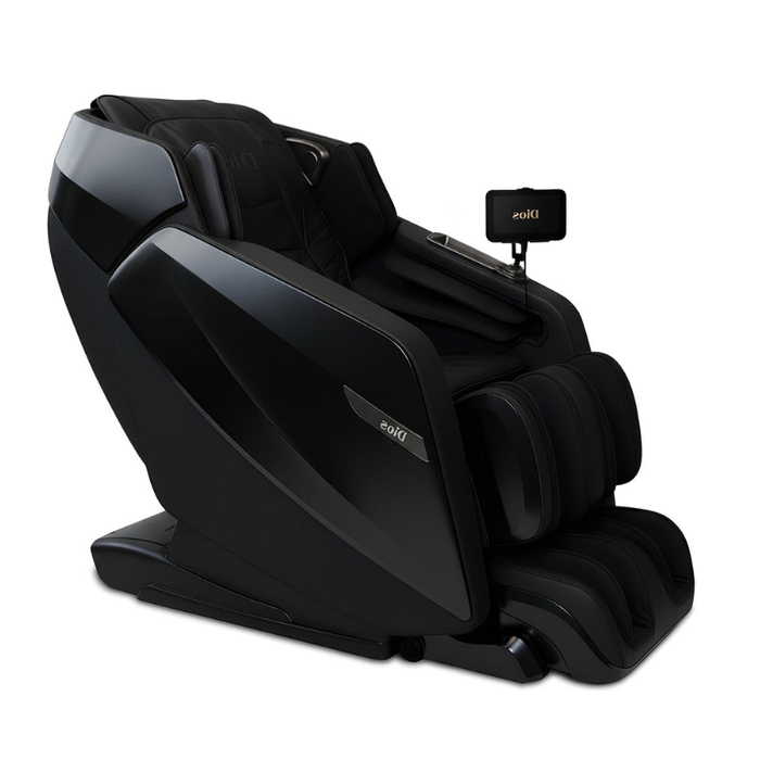 Kahuna Dios Flexa massage chair in black with intelligent 4D massage, SL-track system, and premium ergonomic design.