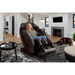 Kyota Hatsumei M900 AI 4D Massage Chair in Black and Dark Brown displayed in a contemporary living room setting showcasing elegant design and luxury comfort.