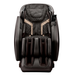 Front view of Kyota Hatsumei M900 AI 4D Massage Chair in Black and Dark Brown showing ergonomic design, full-body coverage, and premium dual-tone finish.