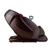 Side view of Kyota Hatsumei M900 AI 4D Massage Chair in Black and Dark Brown highlighting sleek contours and modern space-saving silhouette.