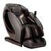 Kyota Hatsumei M900 AI 4D Massage Chair in Black and Dark Brown front angle highlighting luxurious padding, sleek dual-tone finish, and advanced 4D design.