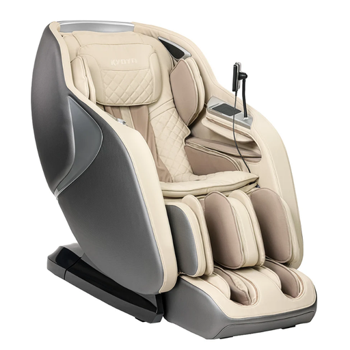 Kyota Joubu M880 4D Massage Chair in elegant Gray and Tan finish showing modern dual-tone design and ergonomic full-body shape.