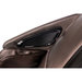 Close-up of the brown Kyota Kizuna M688 massage chair’s built-in Bluetooth speaker in the headrest.
