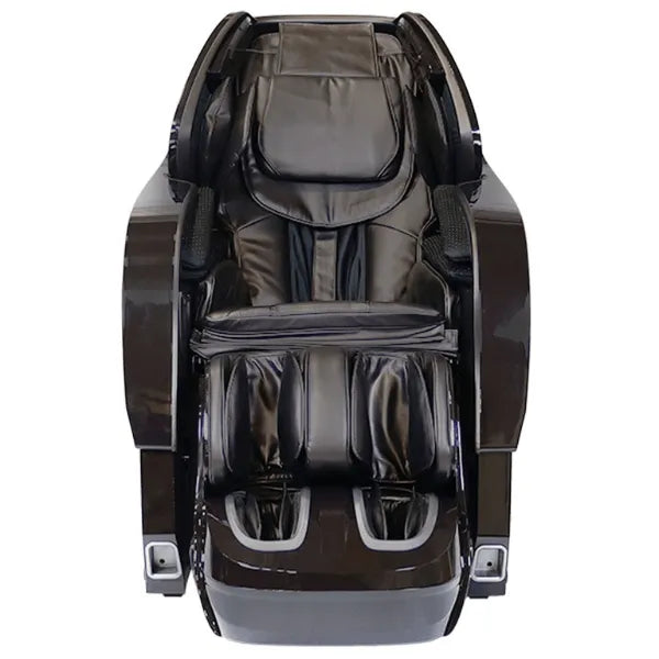 Front view of Kyota Yosei M868 4D massage chair in brown.