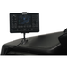 Close-up of the black Kyota Zenyu M338 massage chair’s tablet-style remote control displaying massage settings.